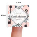 Etiqueta Adesiva para Produto Artesanal - Floral Flores Lavanda Primavera Girassol 4,3x4,3cm - 10 Unidades