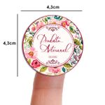 Etiqueta Adesiva para Produto Artesanal - Floral Flores Lavanda Primavera Girassol 4,3x4,3cm - 10 Unidades