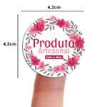 Etiqueta Adesiva para Produto Artesanal - Floral Flores Lavanda Primavera Girassol 4,3x4,3cm - 10 Unidades
