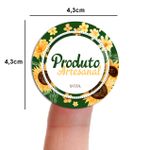 Etiqueta Adesiva para Produto Artesanal - Floral Flores Lavanda Primavera Girassol 4,3x4,3cm - 10 Unidades
