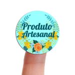 Etiqueta Adesiva para Produto Artesanal - Floral Flores Lavanda Primavera Girassol 4,3x4,3cm - 10 Unidades