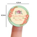 Etiqueta Adesiva para Produto Artesanal - Floral Flores Lavanda Primavera Girassol 4,3x4,3cm - 10 Unidades