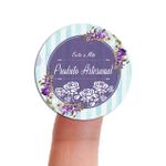 Etiqueta Adesiva para Produto Artesanal - Floral Flores Lavanda Primavera Girassol 4,3x4,3cm - 10 Unidades