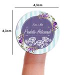 Etiqueta Adesiva para Produto Artesanal - Floral Flores Lavanda Primavera Girassol 4,3x4,3cm - 10 Unidades