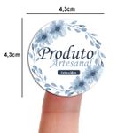 Etiqueta Adesiva para Produto Artesanal - Floral Flores Lavanda Primavera Girassol 4,3x4,3cm - 10 Unidades