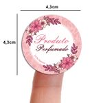 Etiqueta Adesiva para Produto Artesanal - Floral Flores Lavanda Primavera Girassol 4,3x4,3cm - 10 Unidades