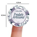 Etiqueta Adesiva para Produto Artesanal - Floral Flores Lavanda Primavera Girassol 4,3x4,3cm - 10 Unidades
