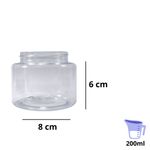Pote PET Cristal Redondo 200ml sem tampa Modelo 1