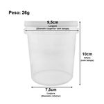 Pote PET Cilíndrico 500ml com Tampa Lacre