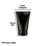Bisnaga PET Preta 30g Embalagem para Cremes Pomadas Cosméticos Amostras
