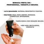 Bisnaga PET Preta 30g Embalagem para Cremes Pomadas Cosméticos Amostras