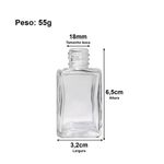 Frasco Vidro Square 30ml 18/410 Preto Cristal Fosco Ideal para Sérum Facial, Perfume e Óleo