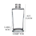Frasco Vidro Square 250ml 28/410 Ideal para Sabonete Líquido, Difusor e Hidratante - Escolha a Cor