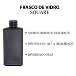 Frasco Vidro Square 250ml 28/410 Ideal para Sabonete Líquido, Difusor e Hidratante - Escolha a Cor