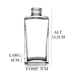 Frasco Vidro Square 250ml 28/410 Ideal para Sabonete Líquido, Difusor e Hidratante - Escolha a Cor