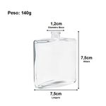 Frasco Vidro Quadrado 75ml Recrave 15mm