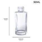 Frasco Vidro Laque Cilíndrico Reto 30ml (20/410) - Escolha a Cor