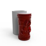 Molde de Silicone Vela Cilindrica de Natal Laço e Guirlanda