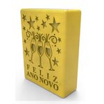 Molde de Silicone Barra Feliz Ano Novo Brinde de Taças