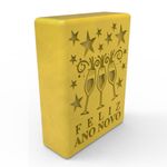 Molde de Silicone Barra Feliz Ano Novo Brinde de Taças