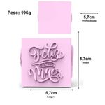 Molde de Silicone Cubo Médio Feliz Dia das Mães