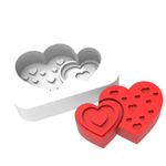 Molde de Silicone Dois Corações Entrelaçados Romance Dia dos Namorados
