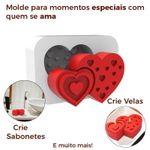 Molde de Silicone Dois Corações Entrelaçados Romance Dia dos Namorados