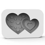 Molde de Silicone Dois Corações Entrelaçados Romance Dia dos Namorados