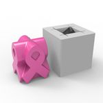 Molde de Silicone Outubro Rosa Laço Conscientização Vela 4 lados