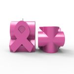 Molde de Silicone Outubro Rosa Laço Conscientização Vela 4 lados