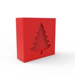 Molde de Silicone Quadrada Árvore de Natal Simetria Clássica