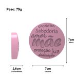 Molde de Silicone Redondo Medalhão Mãe Amor e Dedicação Gigante
