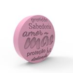 Molde de Silicone Redondo Medalhão Mãe Amor e Dedicação Gigante