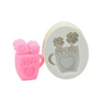 Molde Silicone Vasinho Mãe com Flores
