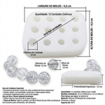 Molde de Silicone 12 Mini Pérolas