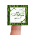 Etiqueta Adesiva para Produto Artesanal - Natural Ervas Bamboo Verão Tropical 4,3x4,3cm - 10 Unidades