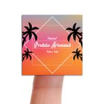 Etiqueta Adesiva para Produto Artesanal - Natural Ervas Bamboo Verão Tropical 4,3x4,3cm - 10 Unidades