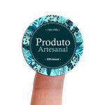 Etiqueta Adesiva para Produto Artesanal - Natural Ervas Bamboo Verão Tropical 4,3x4,3cm - 10 Unidades
