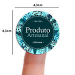 Etiqueta Adesiva para Produto Artesanal - Natural Ervas Bamboo Verão Tropical 4,3x4,3cm - 10 Unidades