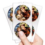 Etiqueta Adesiva Religiosa Religião Devoção Santos Católicos & Alta Definição 6x6cm - 10 unidades