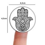 Etiqueta Adesiva - Olho Grego Mão de Fátima 4,3x4,3cm - 10 Unidades