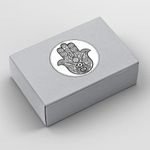 Etiqueta Adesiva - Olho Grego Mão de Fátima 4,3x4,3cm - 10 Unidades