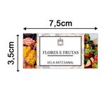 Etiqueta Adesiva Frutas 7,5x3,5cm - Pacote com 12 unidades