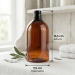 Frasco PET Ambar Cilíndrico 500ml 28/410 Saboneteira para Sabonete Líquido Hidratantes Cremes