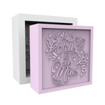 Molde de Silicone Quadrada Feliz Dia das Mães c/ Flores
