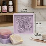 Molde de Silicone Quadrada Feliz Dia das Mães c/ Flores