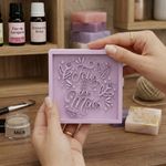 Molde de Silicone Quadrada Feliz Dia das Mães c/ Flores