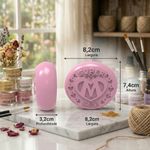 Forma de Silicone Oval Super Mãe Dia das Mães Ideal para Gesso Vela e Sabonete