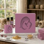 Molde de Silicone Silhueta Mãe e Bebê Barra Dia das Mães Branco