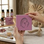 Molde de Silicone Silhueta Mãe e Bebê Barra Dia das Mães Branco